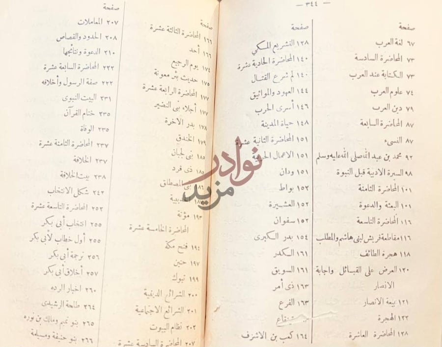 فهرس كتاب محاضرات تاريخ الامم الاسلامية