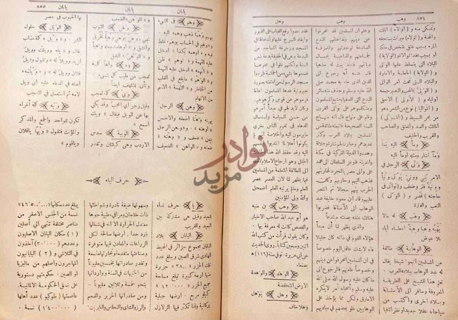 صفحة داخلية كتاب كنز العلوم واللغة حرف الياء