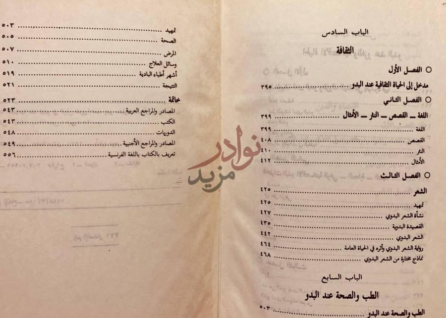 فهرس كتاب الحياة الاجتماعية عند البدو في الوطن العربي