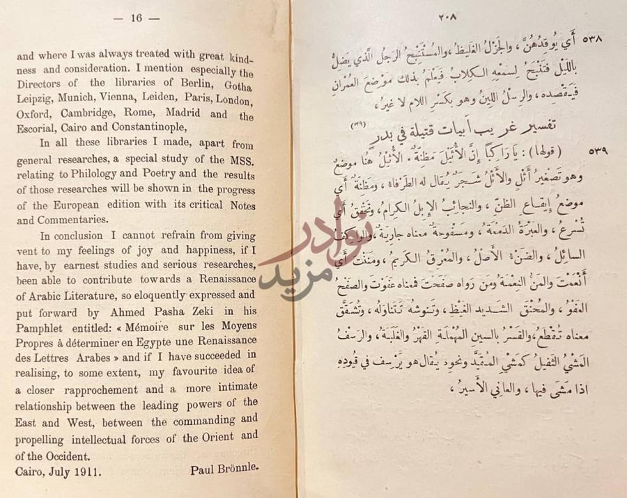صفحة داخلية كتاب شرح السيرة النبوية تفسير غريب أبيات