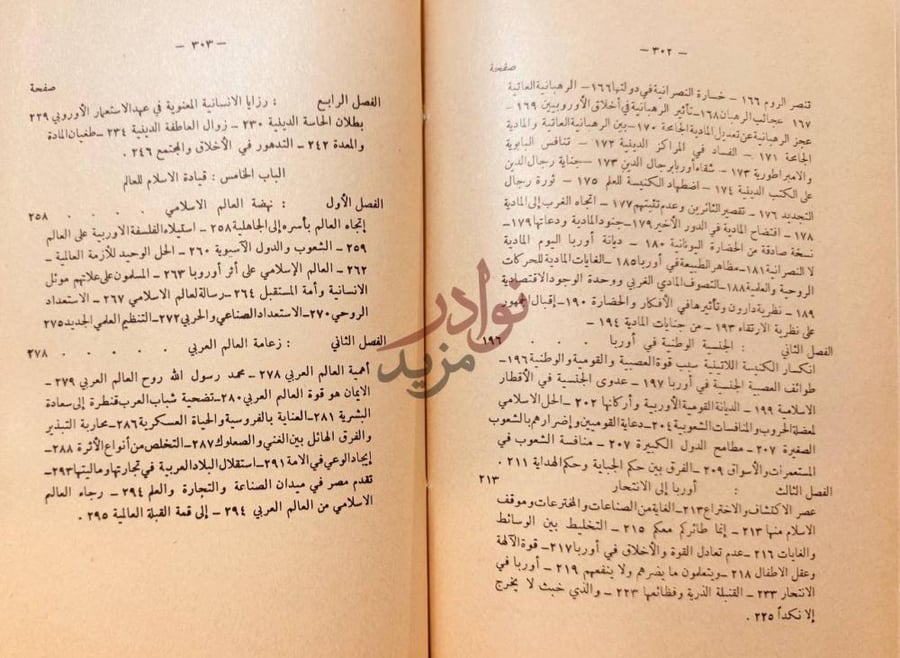 فهرس كتاب ماذا خسر العالم بانحطاط المسلمين