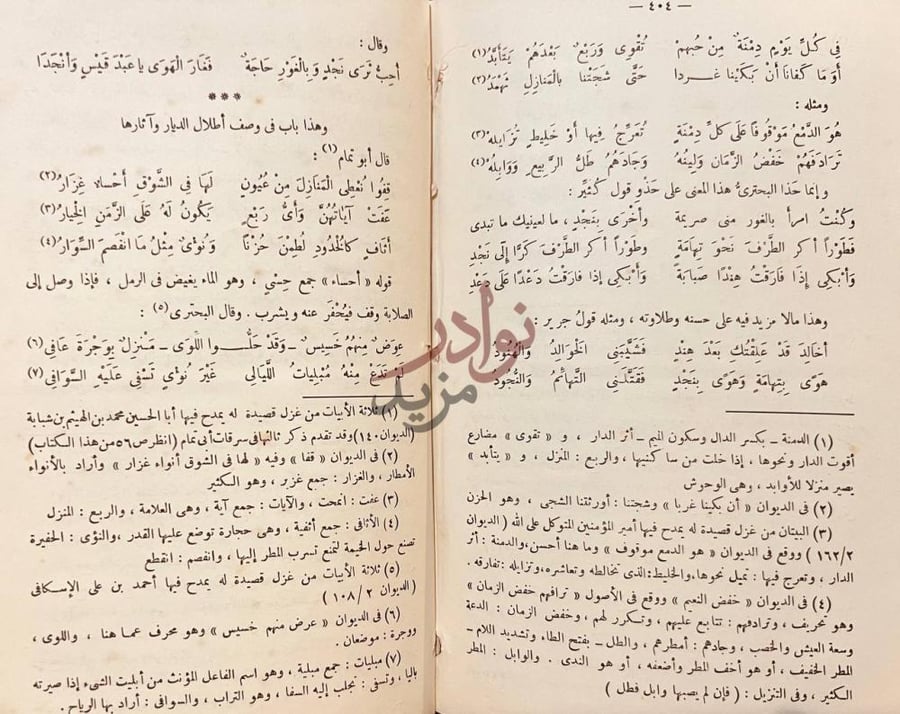 صفحة داخلية كتاب الموازنة بين ابى تمام والبحترى