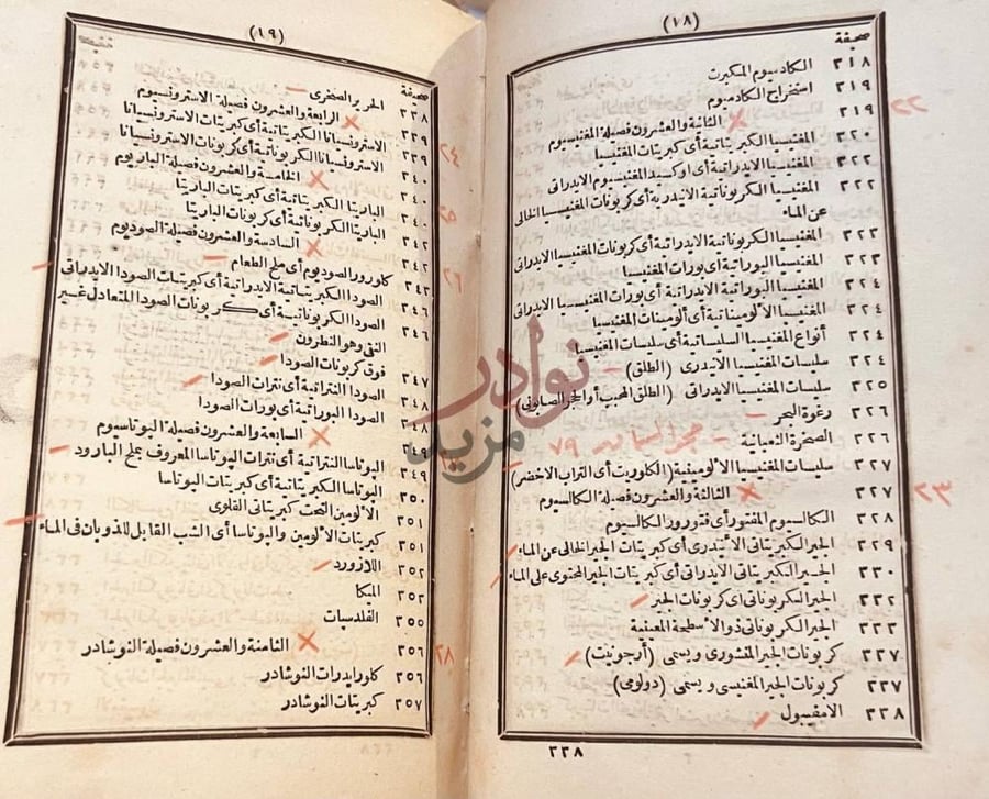 فهرس كتاب الاقوال المرضية في علم الطبقات الارضية وهو الجزء