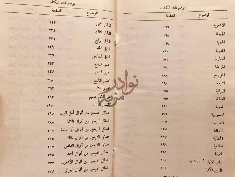 فهرس كتاب الرد على الرافضة موضوعات الكتاب
