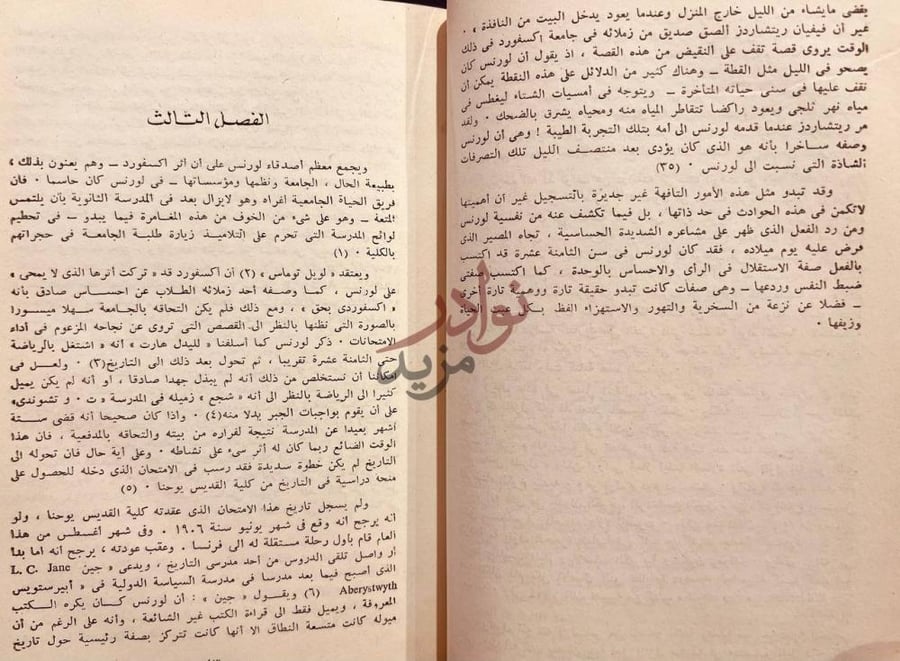 فصل كتاب لورانس في البلاد العربية الفصل الثالث