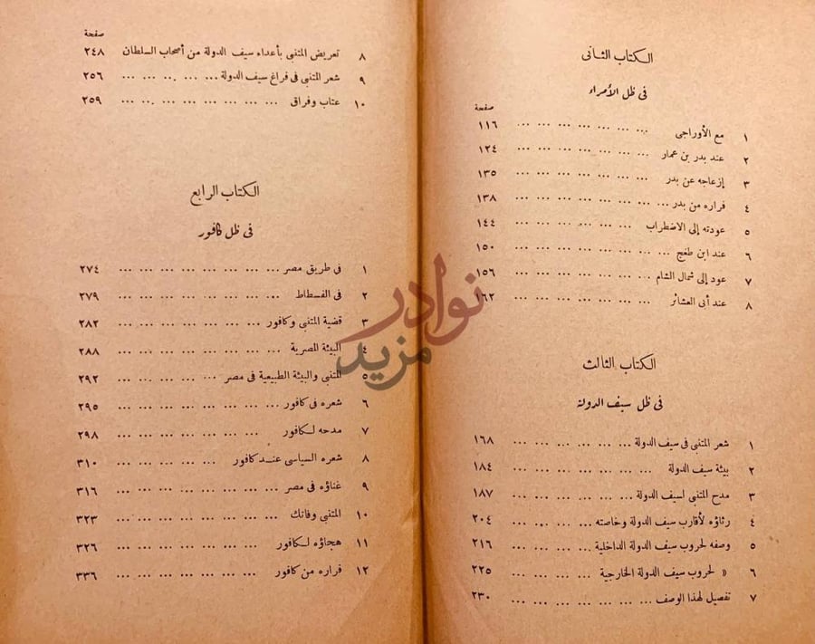 فهرس كتاب مع المتنبي الكتاب الثاني في ظل