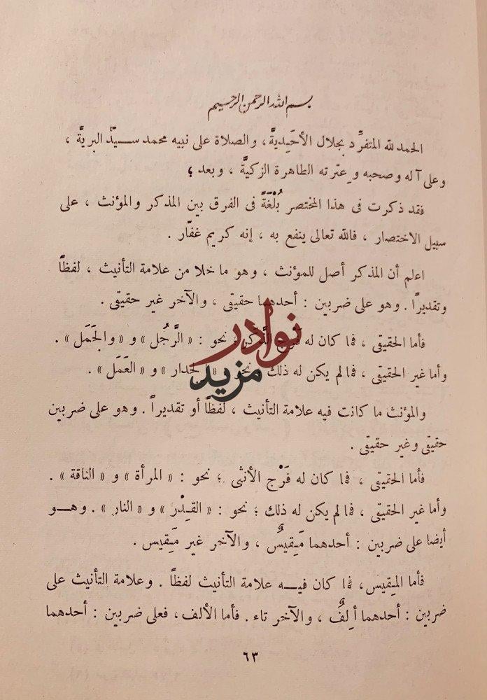 البلغة في الفرق بين المذكر والمؤنث-الانباري