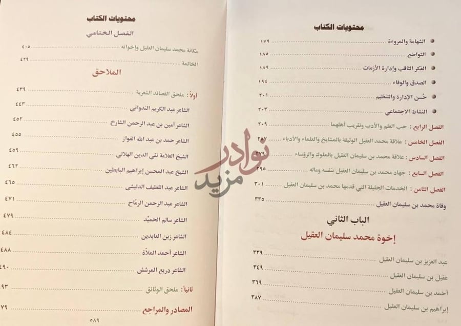 فهرس كتاب محمد السليمان العقيل رجل الجود والشهامة