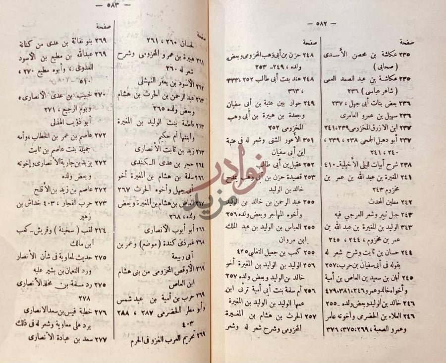 كشاف كتاب محاضرات ادب اللغة العربية