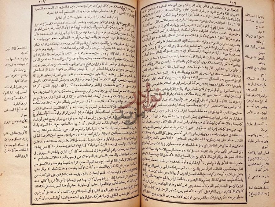 صفحة داخلية كتاب الحاشية الكبرى للدمنهورى على متن الكافى