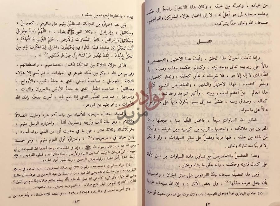 صفحة داخلية كتاب زاد المعاد في هدي خير العباد فصل