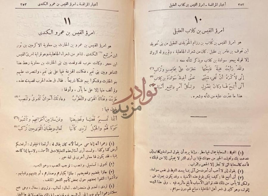 صفحة داخلية كتاب ديوان امرئ القيس أخبار المراقبة