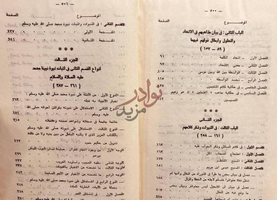 فهرس كتاب الاعلام بما في دين النصارى من الفساد والاوهام