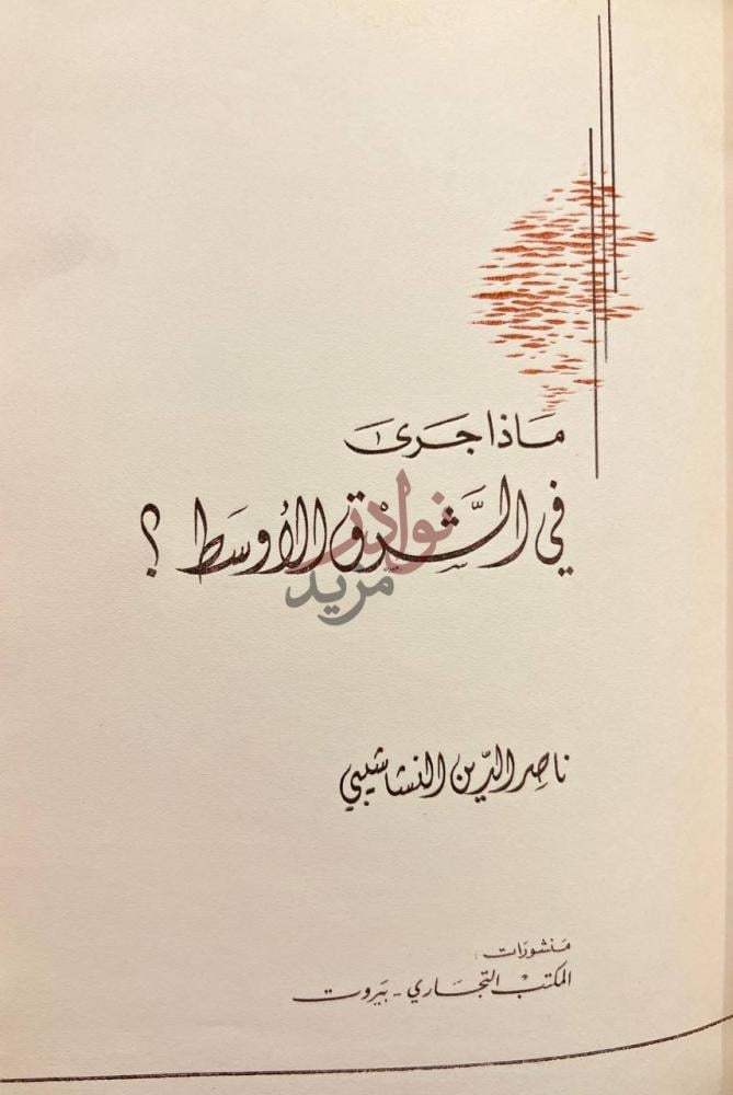 صفحة عنوان كتاب ماذا جرى في الشرق الاوسط عنوان الكتاب