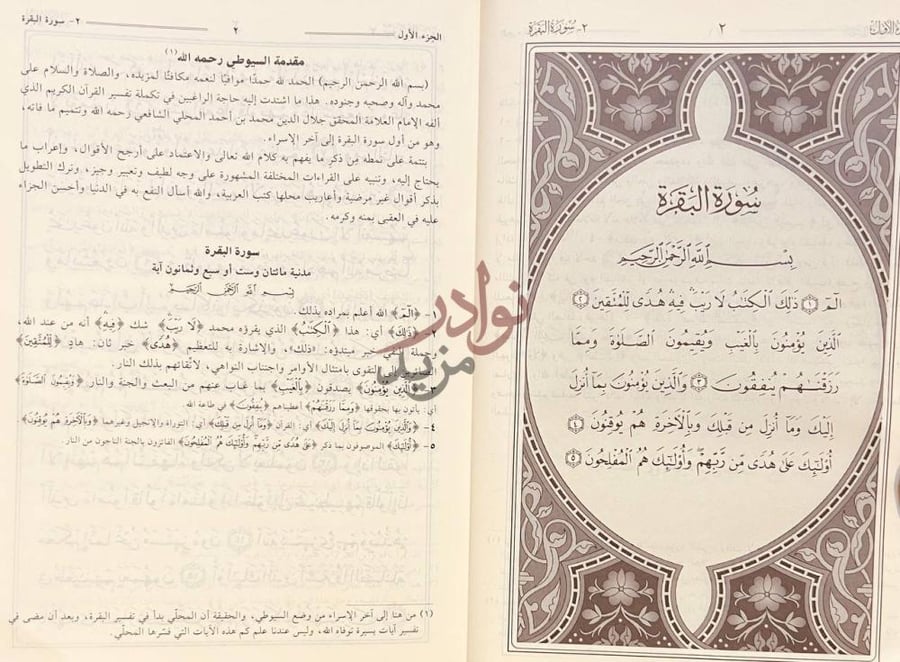 صفحة داخلية كتاب تفسير الجلالين سورة البقرة