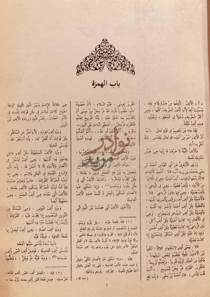 صفحة داخلية كتاب لسان العرب باب الهمزة