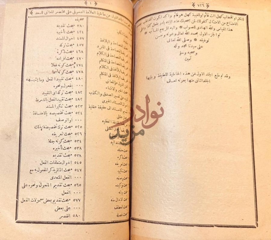 فهرس كتاب حاشية الدسوقي على شرح التفتازاني على المتن التلخيص صورة 9