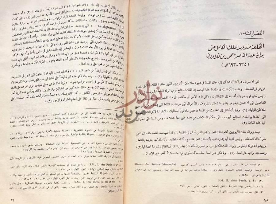 فصل كتاب تاريخ ووصف قلعة القاهرة الفصل الثامن القلعة