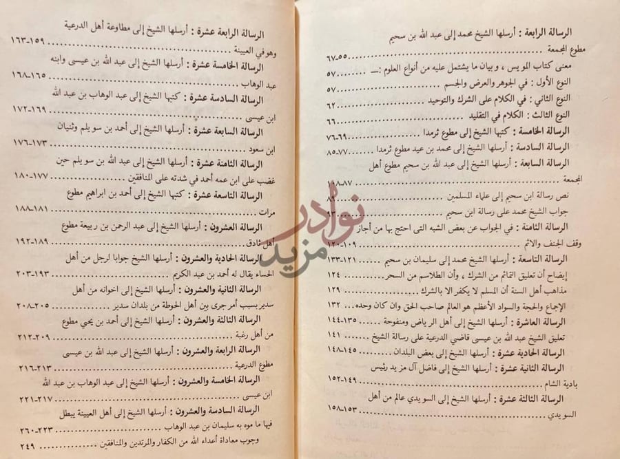 فهرس كتاب تاريخ نجد استمرار الفهرس