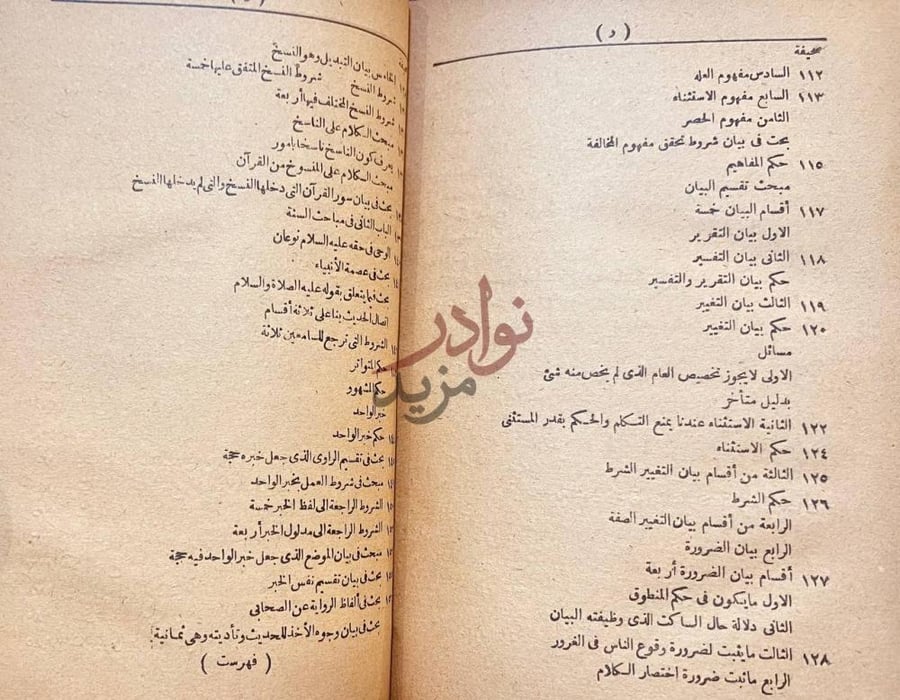 فهرس كتاب تسهيل الوصول الى علم الاصول استمرار الفهرس حروف