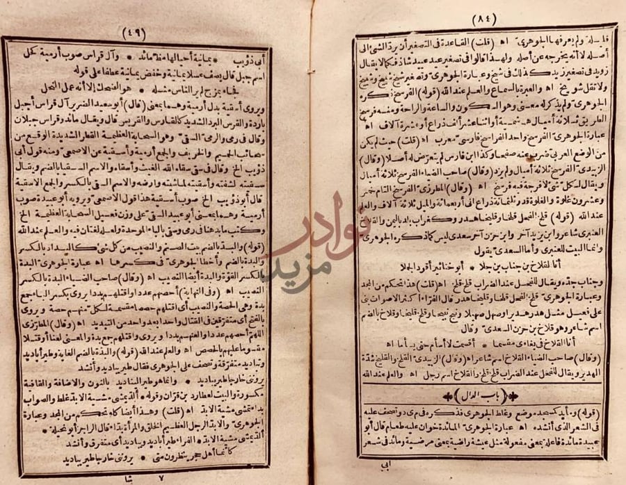 صفحة داخلية كتاب الوشاح وتثقيف الرماح في رد توهم المجد الصحاح