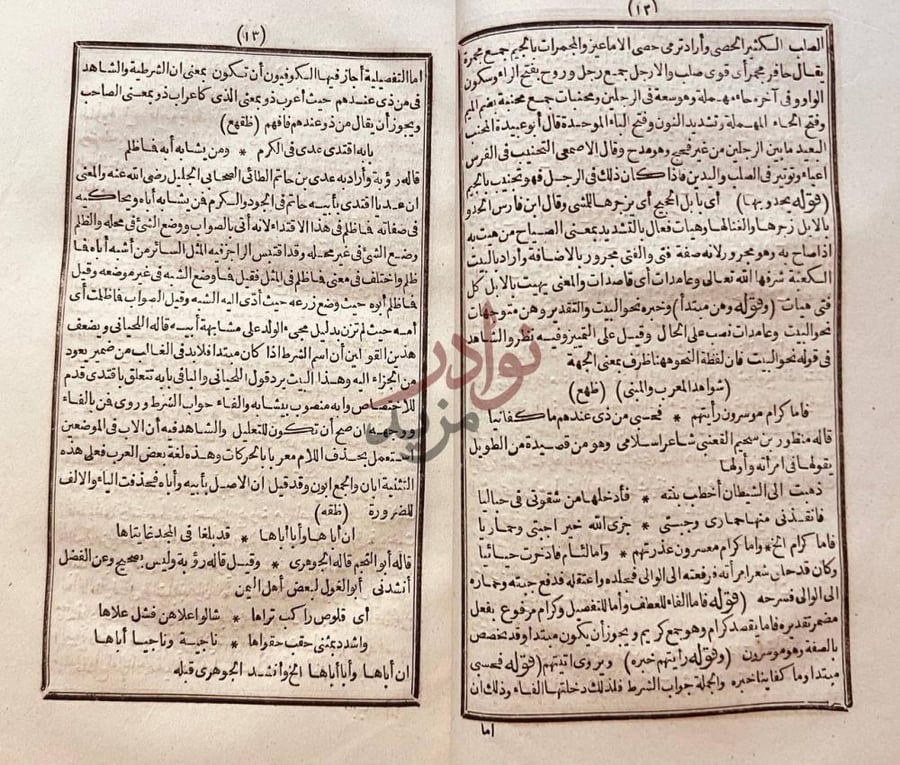 صفحة داخلية كتاب فوائد القلائد في مختصر شرح الشواهد