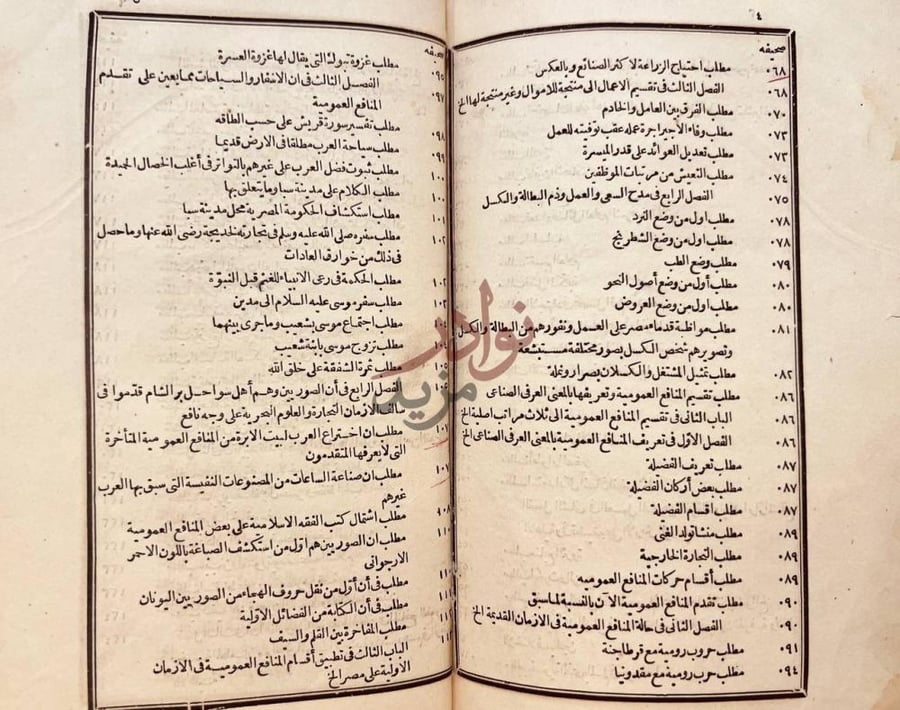 فهرس كتاب مناهج الالباب المصريه في مباهج الاداب العصريه