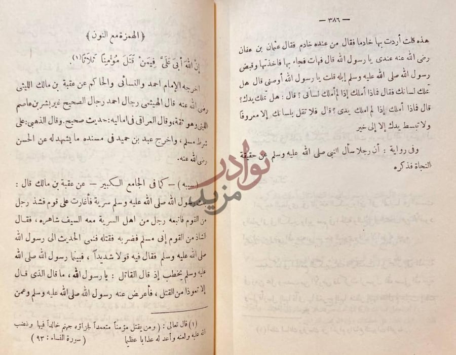 صفحة داخلية كتاب البيان والتعريف في اسباب ورود الحديث الشريف
