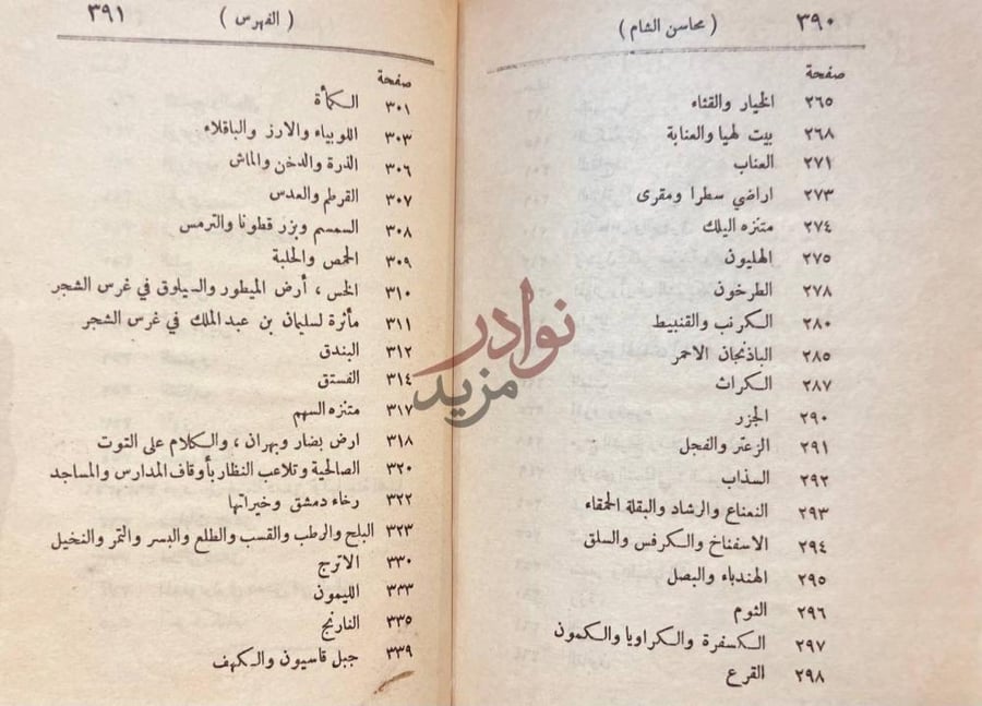 فهرس كتاب نزهة الانام في محاسن الشام الفهرس