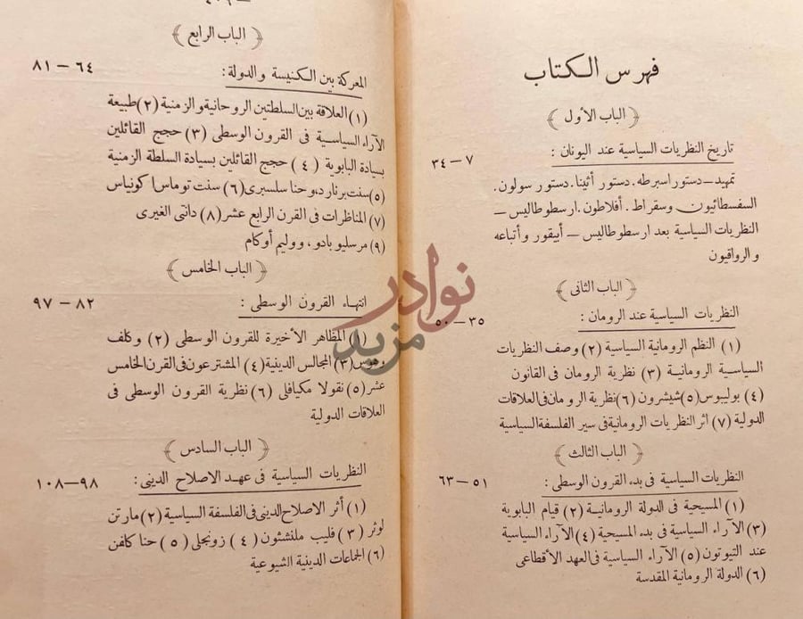 فهرس كتاب تاريخ النظريات السياسية وتطورها فهرس الكتاب