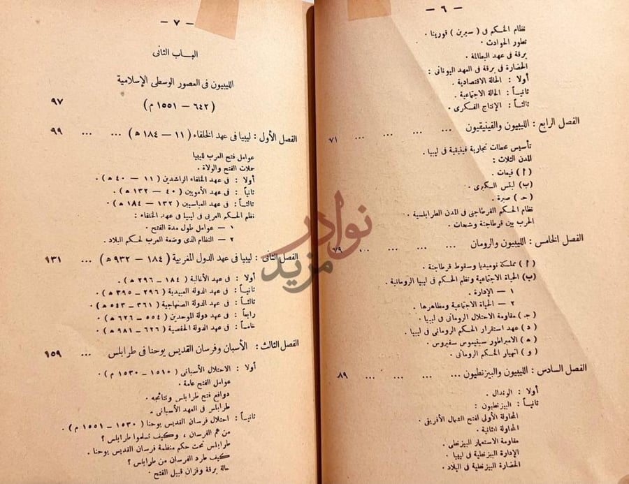 فهرس كتاب ليبيا بين الماضي والحاضر الليبيون في العصور