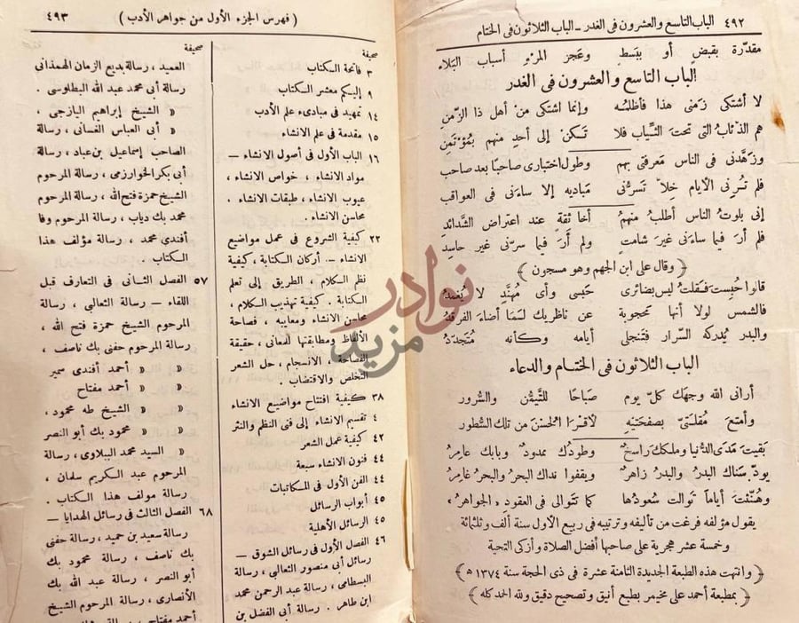 صفحة داخلية كتاب جواهر الادب في ادبيات وانشاء لغة العرب
