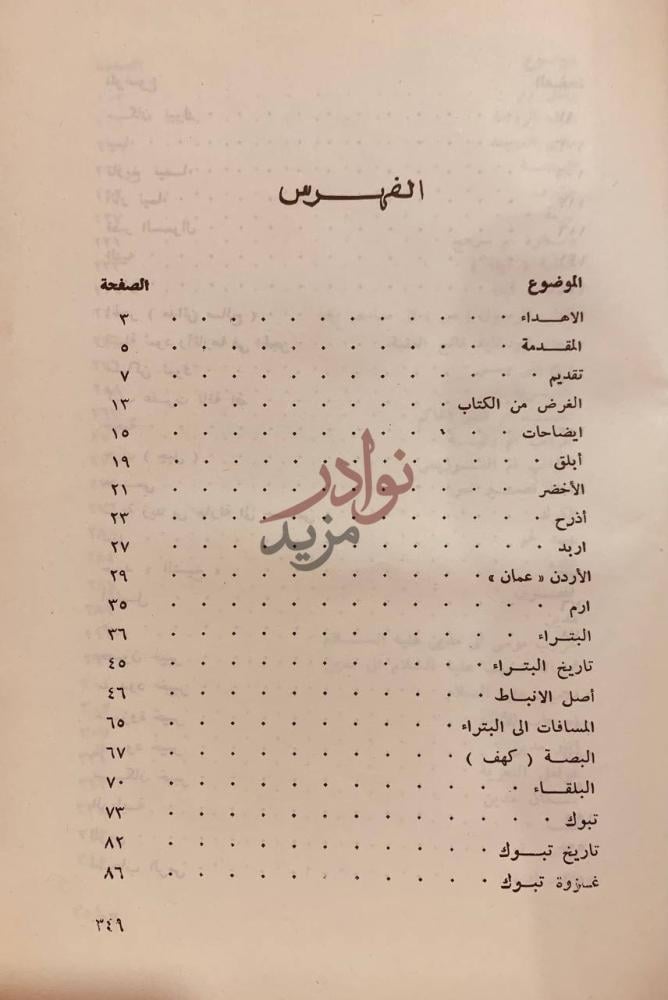 فهرس كتاب الاثار في شمال الحجاز ح الفهرس