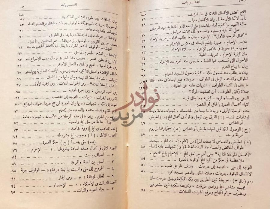 فهرس كتاب الرسالة الفاروقية الخالدة في مناسك الحج والعمرة