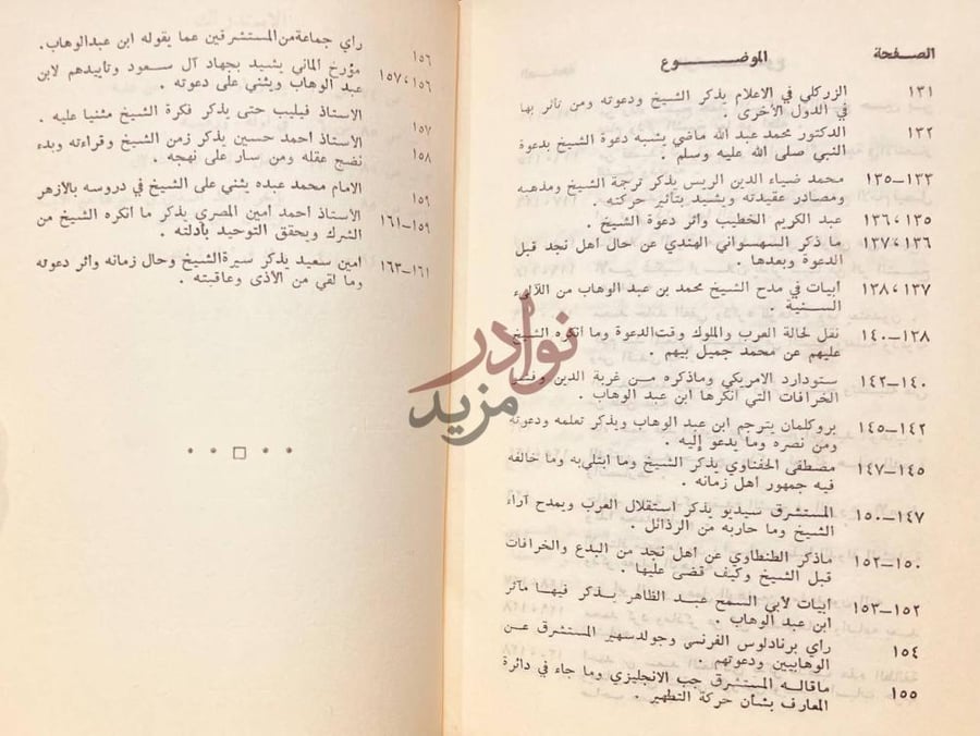 فهرس كتاب الشيخ محمد بن عبدالوهاب عقيدته السلفية ودعوته