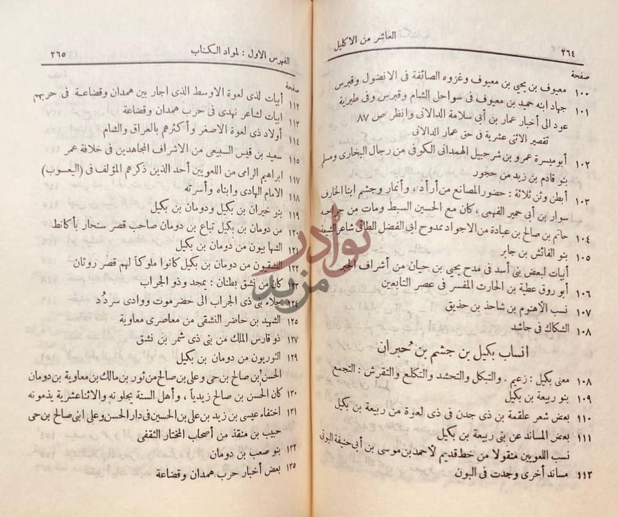 فهرس كتاب الاكليل من اخبار اليمن وانساب حمير