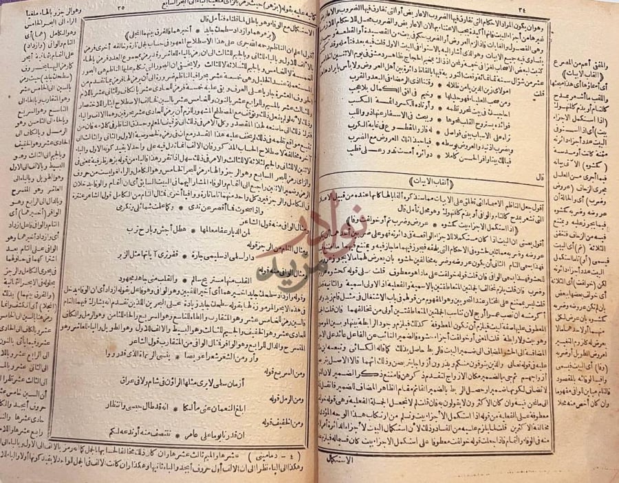 صفحة داخلية كتاب العيون الفاخرة ألقاب الأبيات