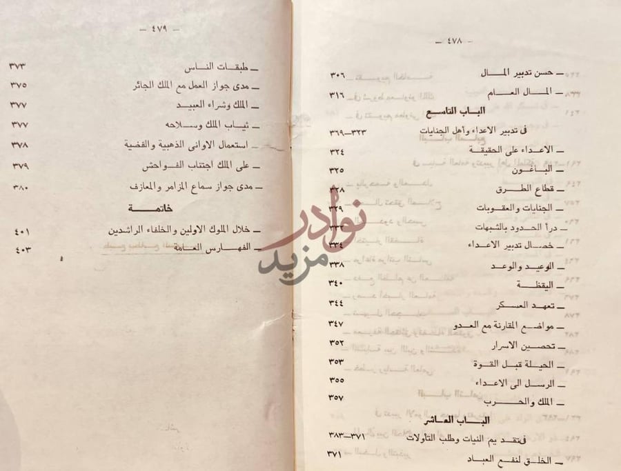 فهرس كتاب نصيحة الملوك فهرس المضمون
