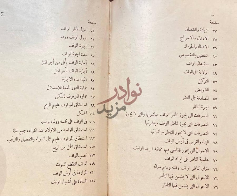 فهرس كتاب الوقف فهرس