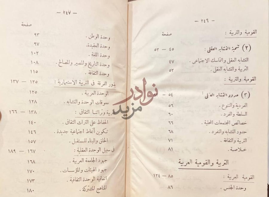 فهرس كتاب التربية والقومية العربية فهرس الكتاب