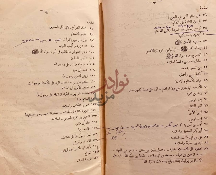 فهرس كتاب محمد رسول الل ه صل الله عليه وسلم