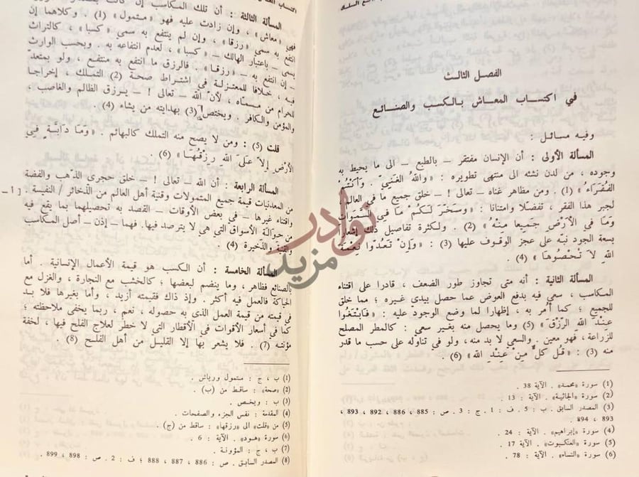 صفحة داخلية كتاب بدائع السلك في طبائع الملك الفصل الثالث