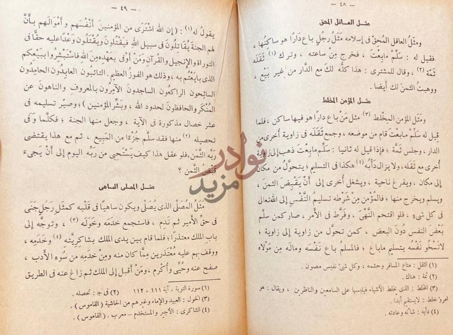 صفحة داخلية كتاب الامثال من الكتاب والسنة مثل العاقل الملحق