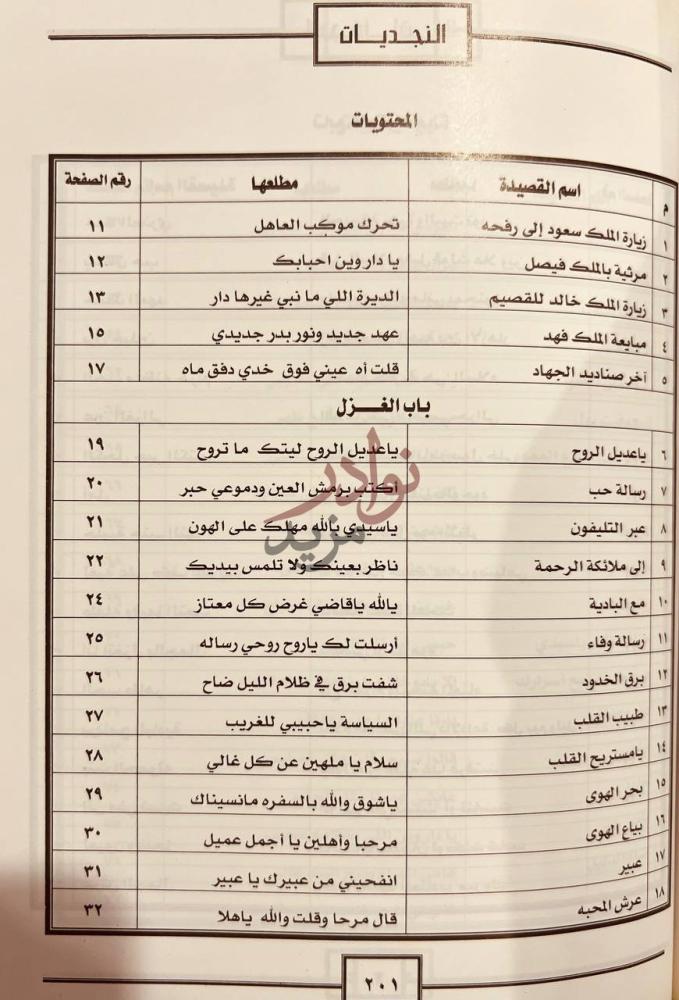 فهرس كتاب نجديات المحتويات