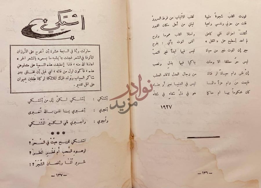 صفحة داخلية كتاب صدى السنين شعر أشتكي