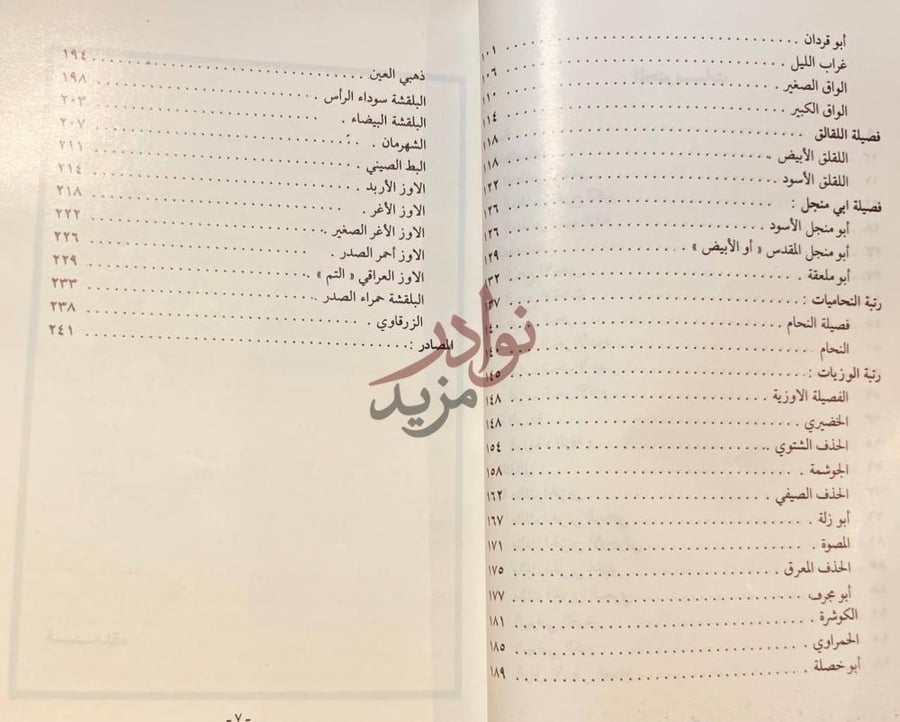 فهرس كتاب الطيور المائية في العراق والوطن العربي المصادر