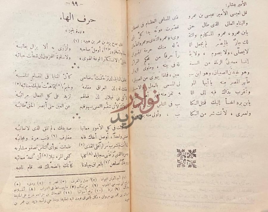 صفحة داخلية كتاب بشار بن برد شعره واخباره حرف الهاء