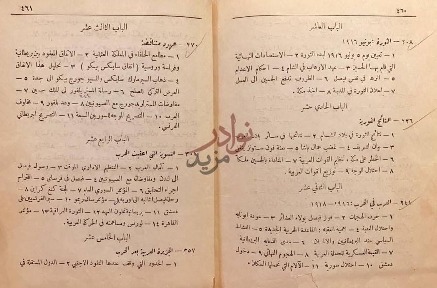فهرس كتاب يقظة العرب الباب العاشر الباب