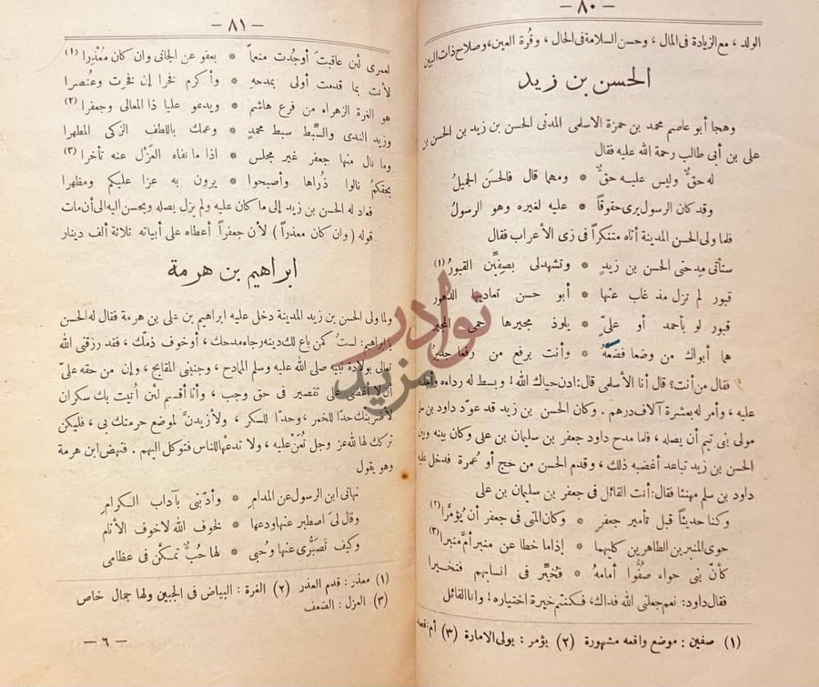 صفحة داخلية كتاب زهر الاداب وثمر الالباب الحسن بن زيد