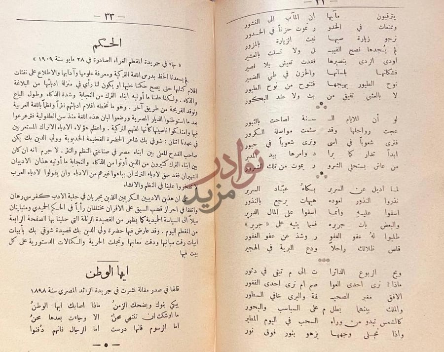 صفحة داخلية كتاب ديوان ولى الدين يكن الحكم